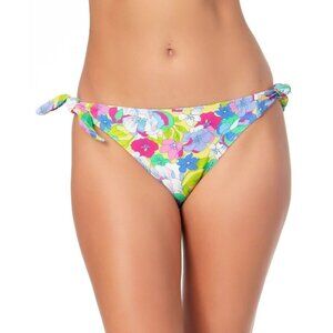 California Waves Juniors Small Floral Print Side-Tie Hipster Bikini Bottoms 1588
